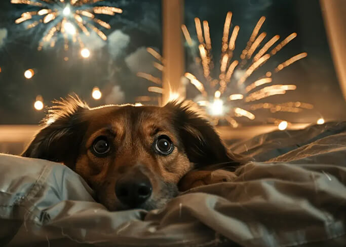 Feux d’artifice : les conseils pour protéger votre chien