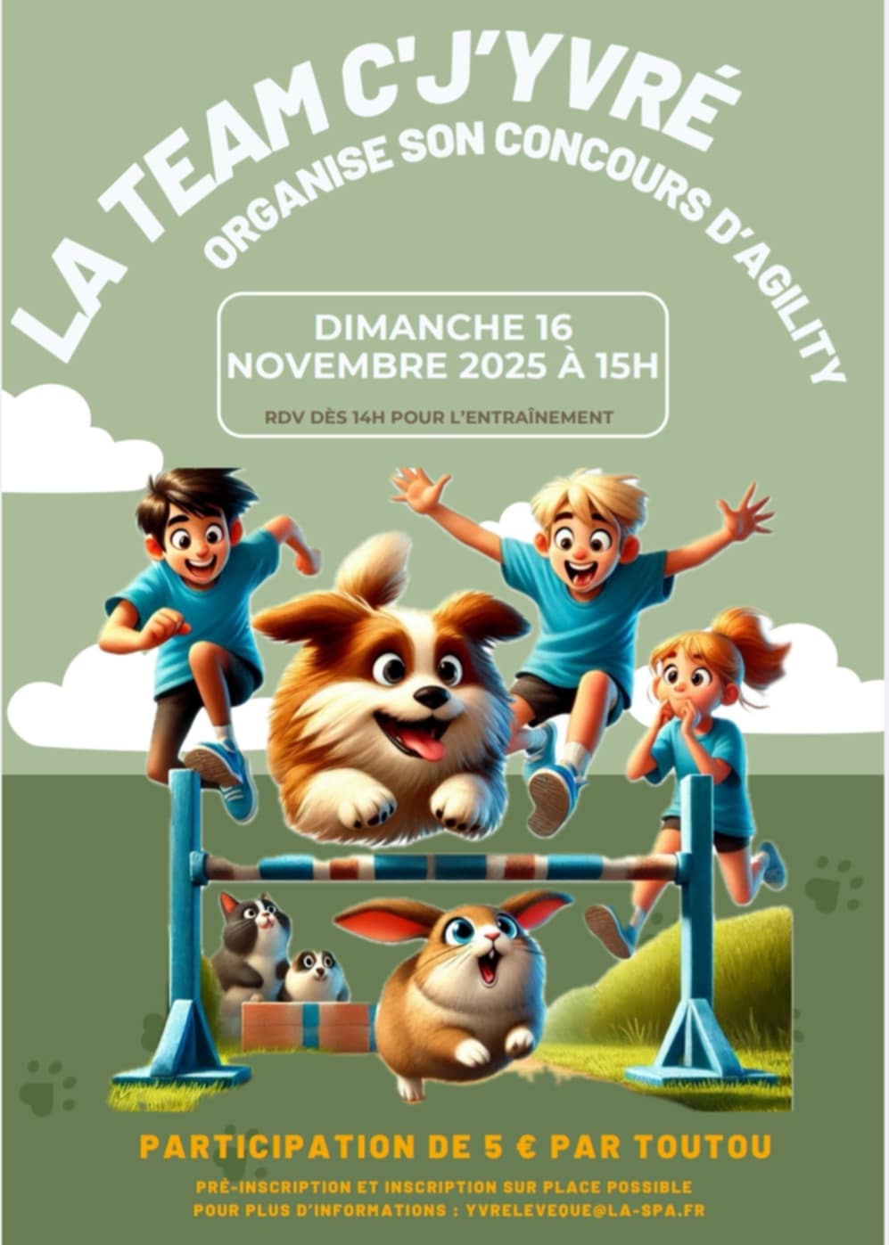 CONCOURS AGILITY DIMANCHE 16 NOVEMBRE 2025