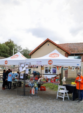 Stand évènementiel dans un refuge de la SPA