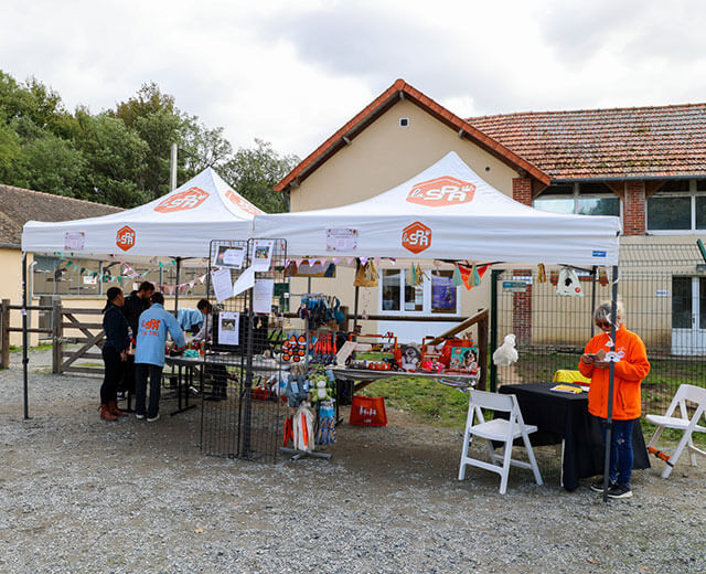 Stand évènementiel dans un refuge de la SPA
